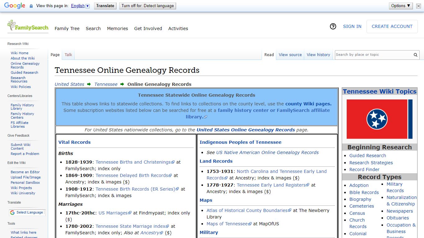Tennessee Online Genealogy Records • FamilySearch